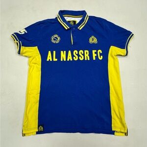Al Nassr FC Short Sleeve SOCCER Shirt Polo Men's Size Large Football 2015